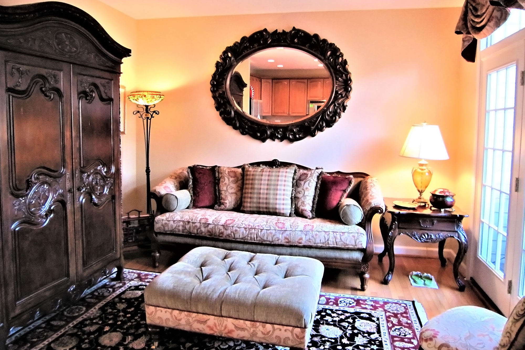 French Country Sitting Area Off Kitchen
